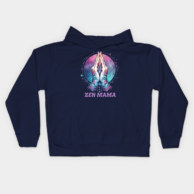 Zen Mama, Namaste Yoga Kids Hoodie by O.M.Art&Yoga